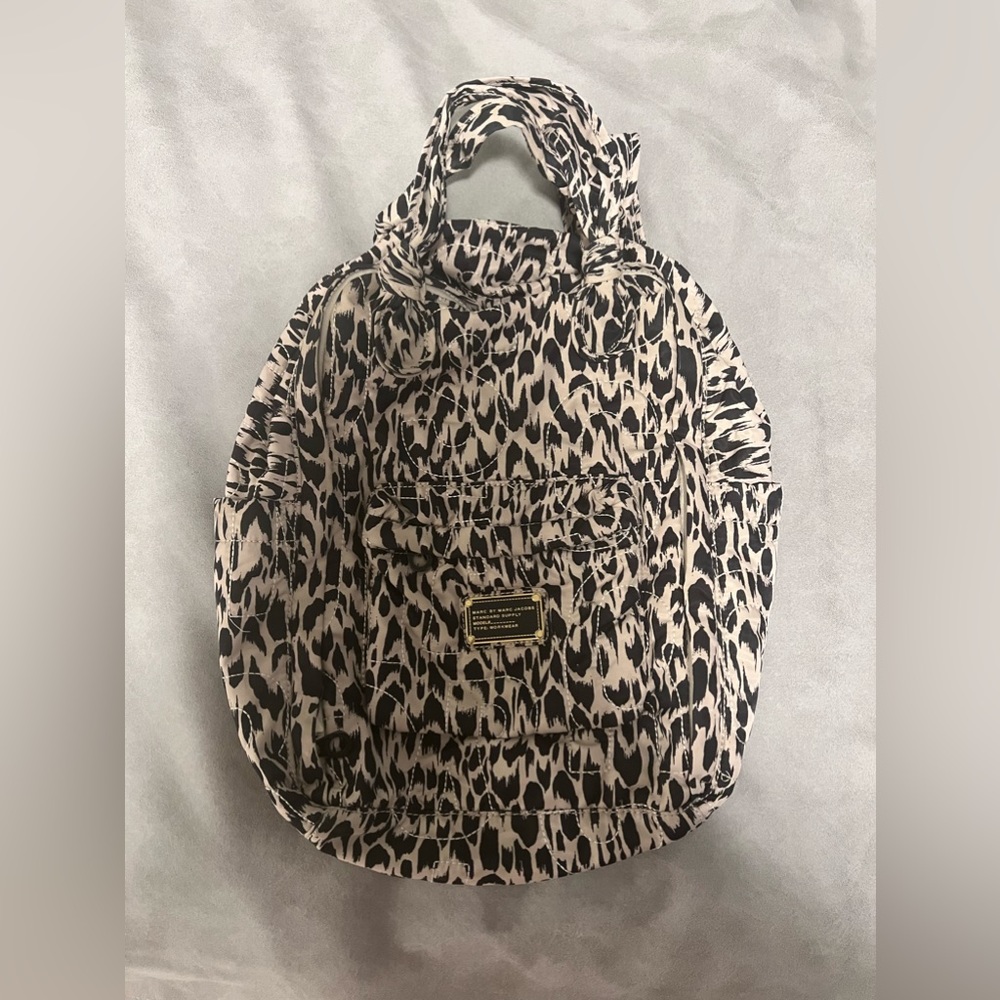 Leopard Print Tote Bag - Neutral Black & Cream